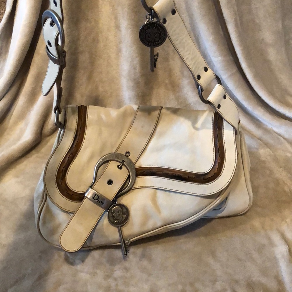 Authentic Dior saddle leather handbag.